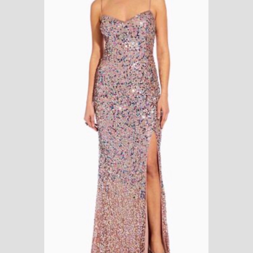 Adrianna Papell Multicolor Sequin Mermaid Dress